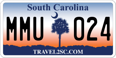 SC license plate MMU024