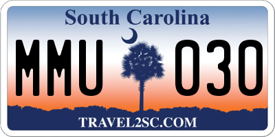 SC license plate MMU030