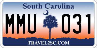 SC license plate MMU031