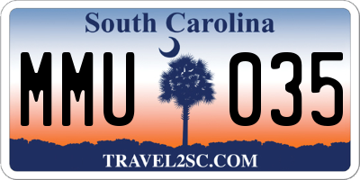 SC license plate MMU035