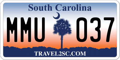 SC license plate MMU037