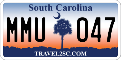 SC license plate MMU047