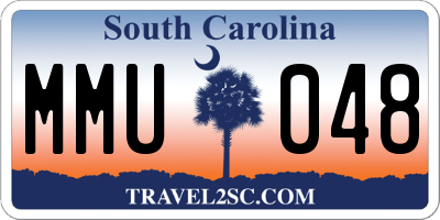 SC license plate MMU048