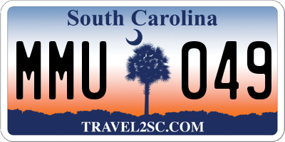 SC license plate MMU049