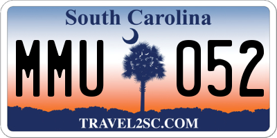 SC license plate MMU052