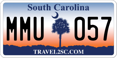 SC license plate MMU057