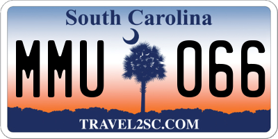 SC license plate MMU066