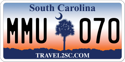 SC license plate MMU070