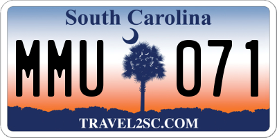SC license plate MMU071