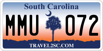 SC license plate MMU072