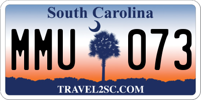 SC license plate MMU073