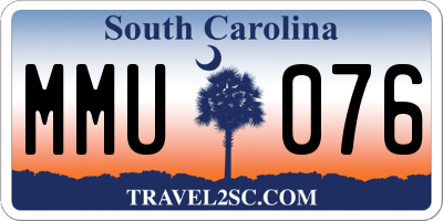 SC license plate MMU076