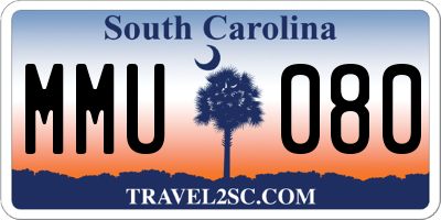 SC license plate MMU080