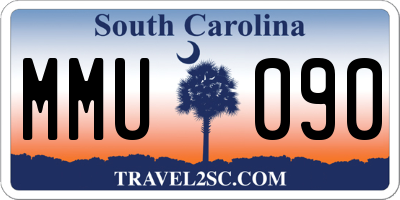 SC license plate MMU090