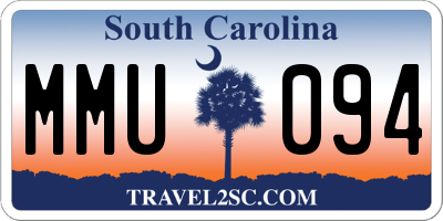 SC license plate MMU094