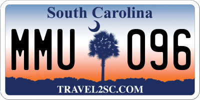 SC license plate MMU096