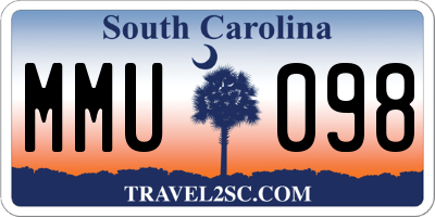 SC license plate MMU098