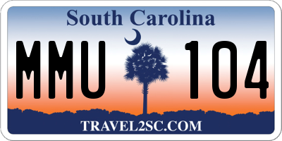 SC license plate MMU104
