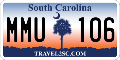 SC license plate MMU106