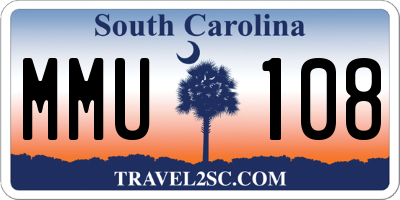 SC license plate MMU108
