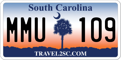 SC license plate MMU109