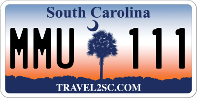 SC license plate MMU111