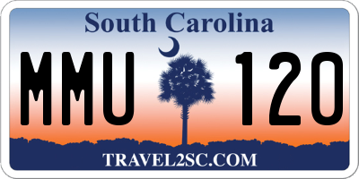 SC license plate MMU120