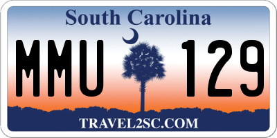SC license plate MMU129