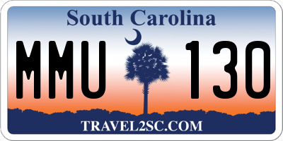 SC license plate MMU130