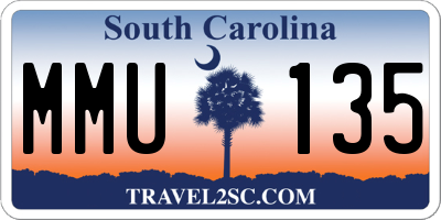 SC license plate MMU135