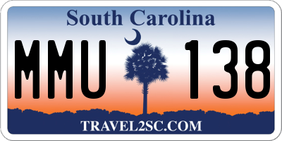 SC license plate MMU138