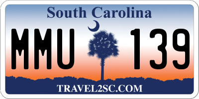 SC license plate MMU139