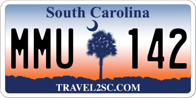 SC license plate MMU142