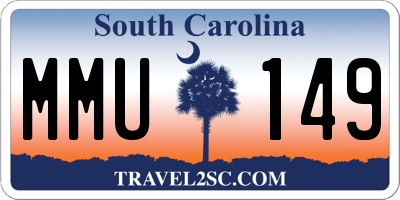 SC license plate MMU149