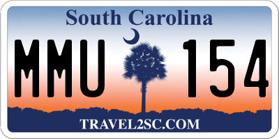 SC license plate MMU154
