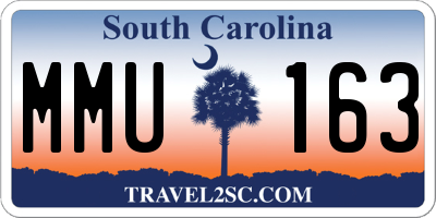 SC license plate MMU163