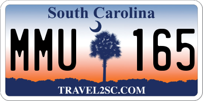 SC license plate MMU165