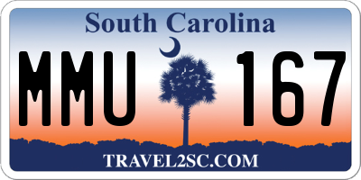 SC license plate MMU167
