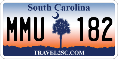 SC license plate MMU182