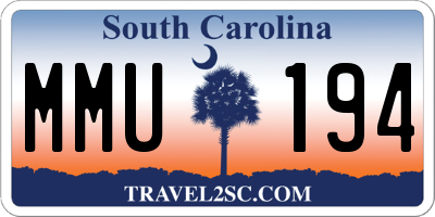 SC license plate MMU194