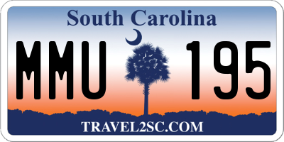 SC license plate MMU195