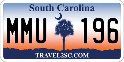 SC license plate MMU196