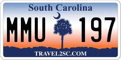 SC license plate MMU197