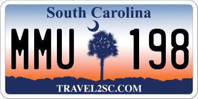 SC license plate MMU198