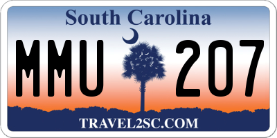SC license plate MMU207