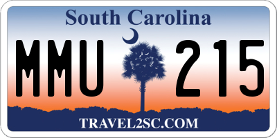 SC license plate MMU215