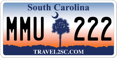 SC license plate MMU222