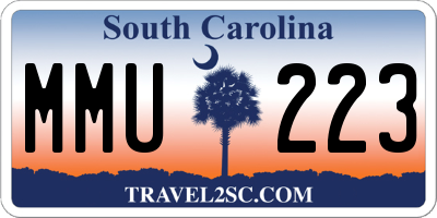 SC license plate MMU223