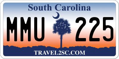 SC license plate MMU225