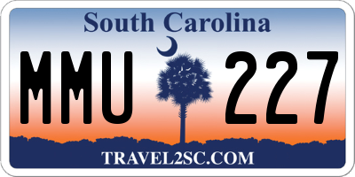 SC license plate MMU227